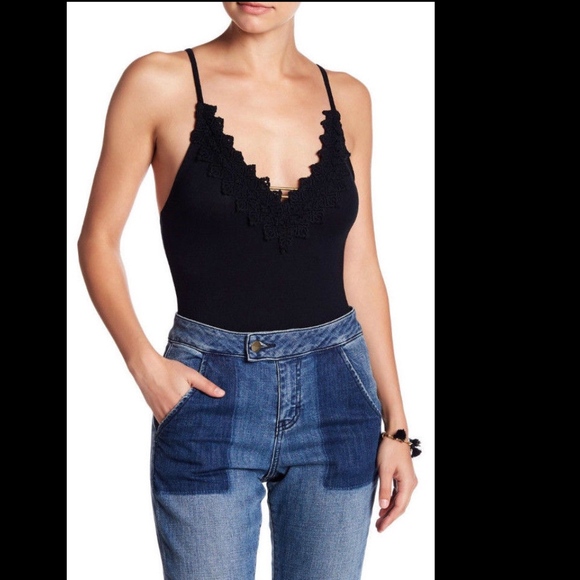 Free People LACE TRIM BODYSUIT - Picture 2 of 4